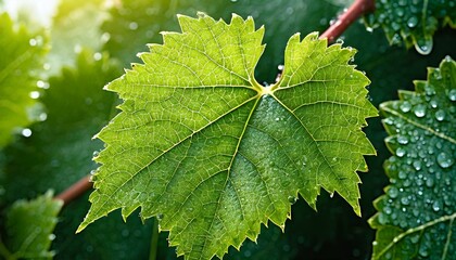 A glorious close-up of a grapevine leaf