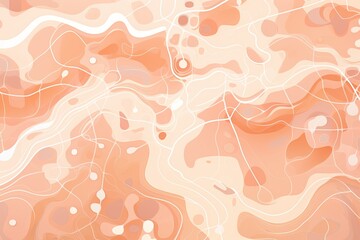 Peach and white pattern with a Peach background map lines sigths and pattern with topography sights in a city backdrop