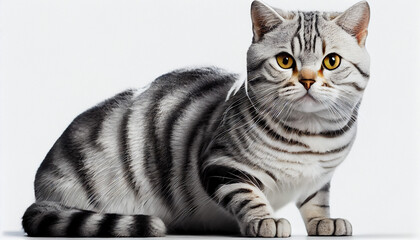 Fototapeta premium American Shorthair Cat Puppy on White Background