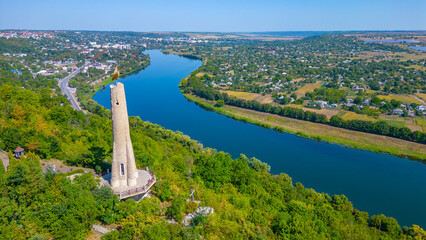 Panorama view of Candle of Gratitude near Soroca, Moldova