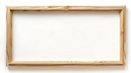 Minimalist 16:9 Light Wooden Frame with Thin Bezel on White Background