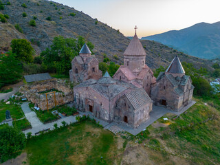 Fototapeta na wymiar Sunrise view of Goshavank monastery in Armenia