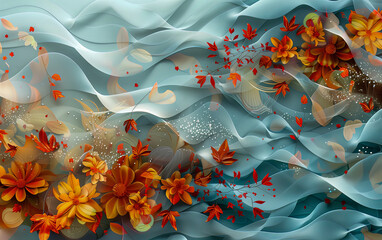 Abstract colourful 3D background. Generated using Midjourney AI (V6)