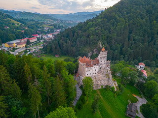 Fototapeta premium Sunset view of Bran castle in Romania