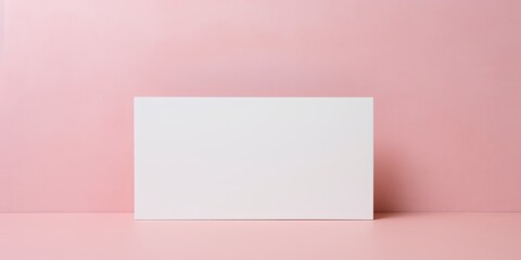 Pink blank business card template empty mock-up at pink textured background with copy space for text photo or product - obrazy, fototapety, plakaty
