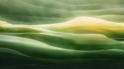 Green Chinese style scenery with slight soft undulations