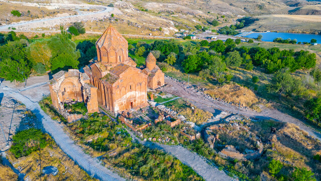 Sunset view of Marmashen church in Armenia