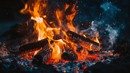 Rolgordijnen Fire background. Aesthetic flame texture © Jane Kelly