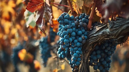 A Close-Up Shot Capturing the Intricate Details of Grapes on the Vine