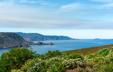 lake and mountains in the summer