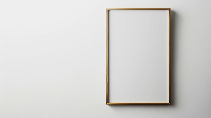 Gold portrait frame mockup. Gold frame on white background