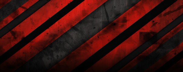 Red black grunge diagonal stripes industrial background warning frame, vector grunge texture warn caution, construction, safety background with copy space for photo or text design - obrazy, fototapety, plakaty