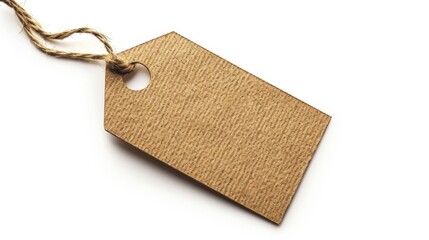 Blank price tag on white background. Price tag, cardboard label