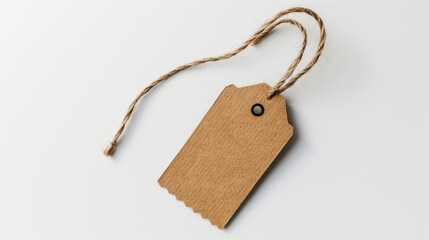 Blank price tag on white background. Price tag, cardboard label