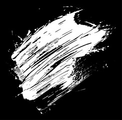 White vector artistic paint brush stroke isolated on a Black background