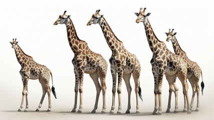 Obraz premium Giraffe, Baby Giraffe on White Background