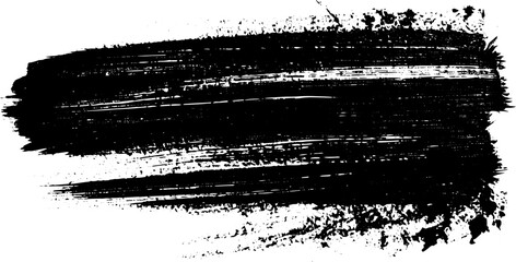 Black vector artistic paint brush stroke isolated on a white background