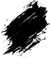 Black vector artistic paint brush stroke isolated on a white background