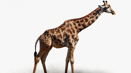 Giraffe, Baby Giraffe on White Background
