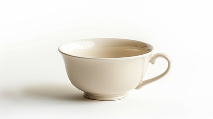 Tea cup on white background. Minimalist tea background