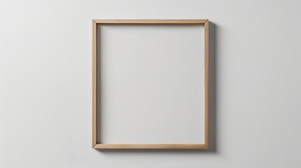 Blank portrait frame mockup. Minimalist wooden frame