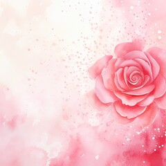 Rose watercolor light background natural paper texture abstract watercolur Rose pattern splashes aquarelle painting white copy space for banner design, greeting card 