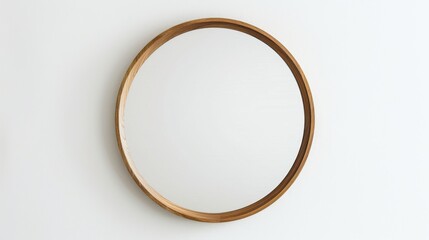 Blank portrait frame mockup. Minimalist round wooden frame