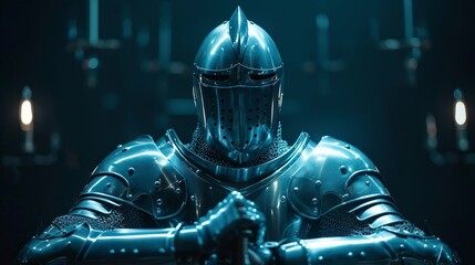 Knight in Shining Armor, Protecting against financial threats, Fraud Alert, Caution, Defend, Guard, Notify, Protect Concept Backdrop