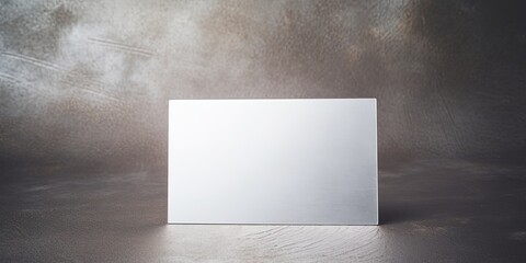 Silver blank business card template empty mock-up at silver textured background with copy space for text photo or product 