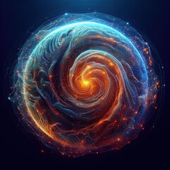 Panoramic view of the Earth, sun, star and galaxy. Sunrise over planet Earth, view from space.with Generative AI technology

