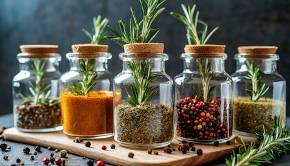 An experimental setup capturing the process of infusing spices into various liquids, such as (3).jpg, Firefly An experimental setup capturing the process of infusing spices into various liquids
