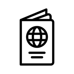passport line icon illustration vector graphic