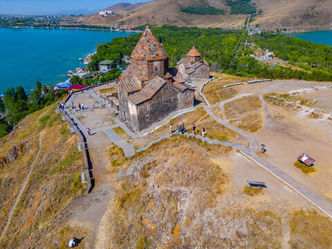 Sunny day at Sevanavank church in Armenia