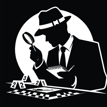 recommend clip art:  Detective Examining Clues at Crime Scene Silhouette