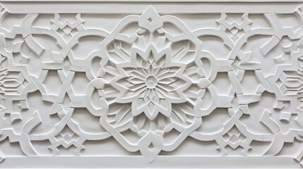 Close Up of White Wall with Islamic Pattern