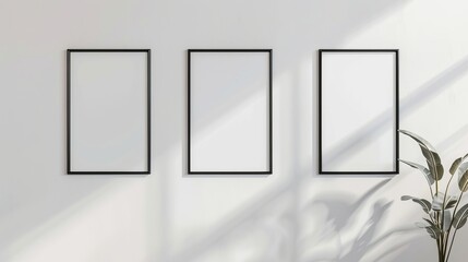 Four or Six Photo Frames on White Wall