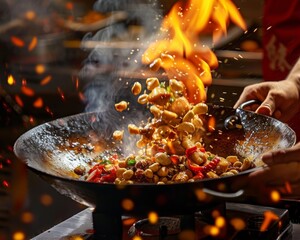 Kung Pao Chicken sizzling wok