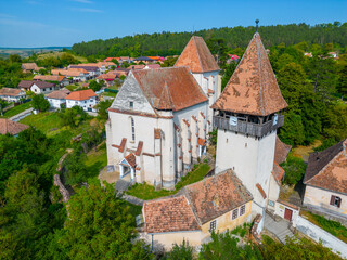 Fototapeta na wymiar The fortified church of Bazna in Romania