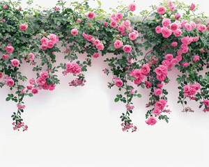rose vine Briefing bold lines and solid colors minimalist simple background.