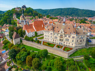 Panorama view of Romanian town Sighisoara