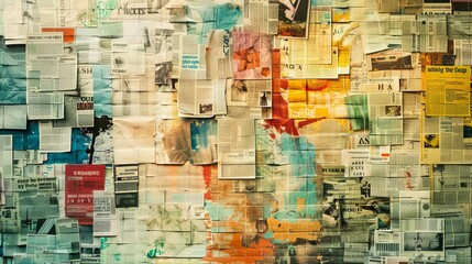 Newspaper Magazine Collage Background Texture