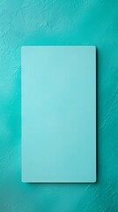 Turquoise blank business card template empty mock-up at turquoise textured background with copy space for text photo or product 