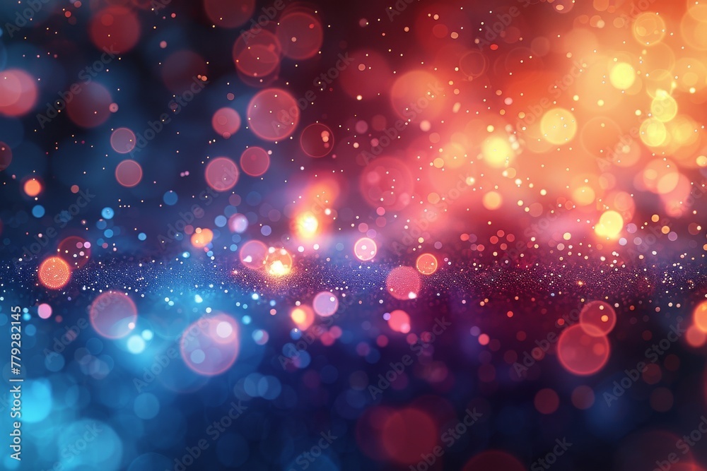 Poster this image features a multitude of glowing bokeh lights creating a mesmerizing backdrop of blue and 