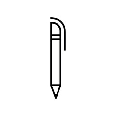 Pen, pencil Lineal Icon Symbol Vector. Black Outline Pen, pencil Icon