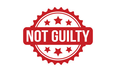Not Guilty rubber grunge stamp seal vector