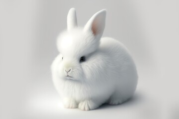 Obraz premium 3D furry forest animal with beautiful colors and white background. with Generative AI technology 