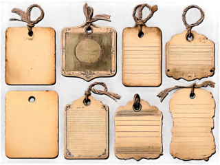 A set clipart several junk juornal tags