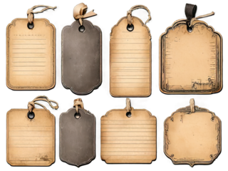 A set clipart several junk juornal tags