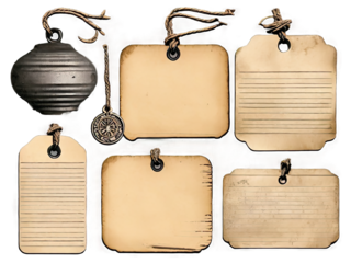 A set clipart several junk juornal tags