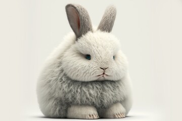 3D furry forest animal with beautiful colors and white background. with Generative AI technology	